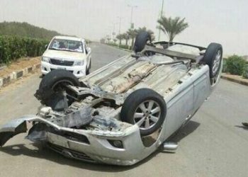 إصابة 14 في حادث انقلاب سيارة علي الطريق الصحراوي بالبحيرة 9