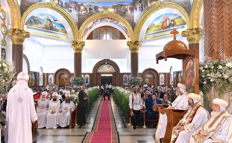 البابا تواضروس يدشن كنيسة مارجرجس بجزيرة بدران بعد تجديدها 1