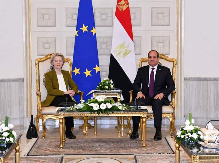 الرئيس السيسي يستقبل رئيسة مفوضية الاتحاد الأوروبي على هامش انعقاد مؤتمر الاستثمار المصري - الأوروبي 3