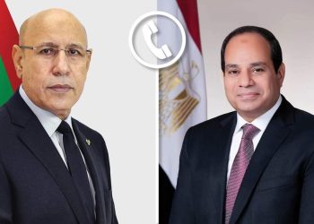 السيسي ينهئ نظيره الموريتانى محمد ولد الشيخ الغزوانى لإعادة انتخابه رئيساً لموريتانيا 5